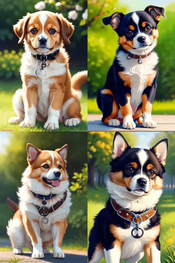 Images of cute dogs created with AI tool