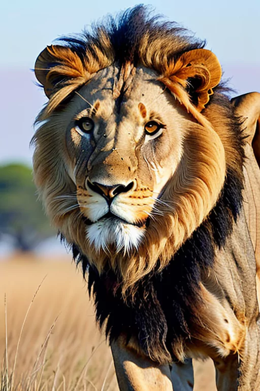 Realistic image of a lion created with stable diffusion